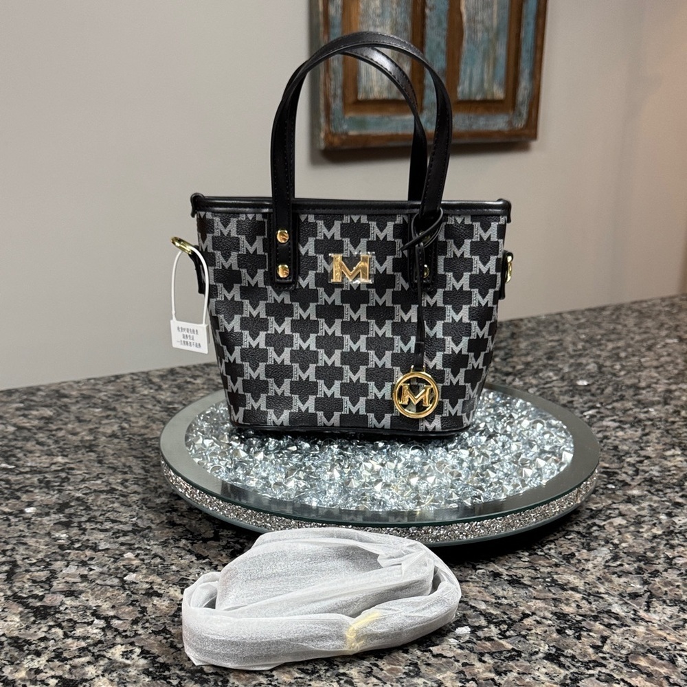 Miracle Kira Black and Gray small Bag with adjustable crossbody NWT
